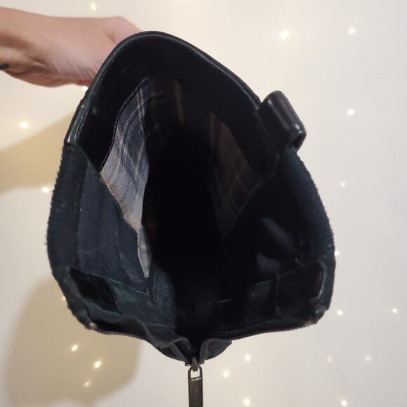 Aquatalia Black Suede Leather Wedge Zip Ankle Boots Womens Size 6 Ribbed Comfort - Picture 9 of 12